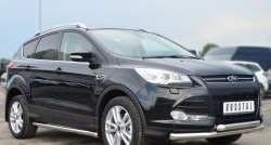 13 849 р. Защита порогов из круглой трубы диаметром 63 мм Russtal Ford Kuga 2 дорестайлинг (2013-2016) (Защита порогов с со скосами на торцах (вариант 1))  с доставкой в г. Йошкар-Ола. Увеличить фотографию 12