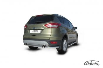 6 389 р. Защита заднего бампера Arbori (нержавейка, 1 труба d57 mm). Ford Kuga 2 дорестайлинг (2013-2016)  с доставкой в г. Йошкар-Ола. Увеличить фотографию 2