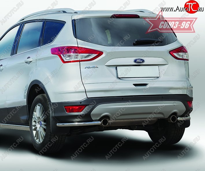 7 604 р. Защита заднего бампера из боковых уголков Souz-96 (d42) Ford Kuga 2 дорестайлинг (2013-2016)  с доставкой в г. Йошкар-Ола