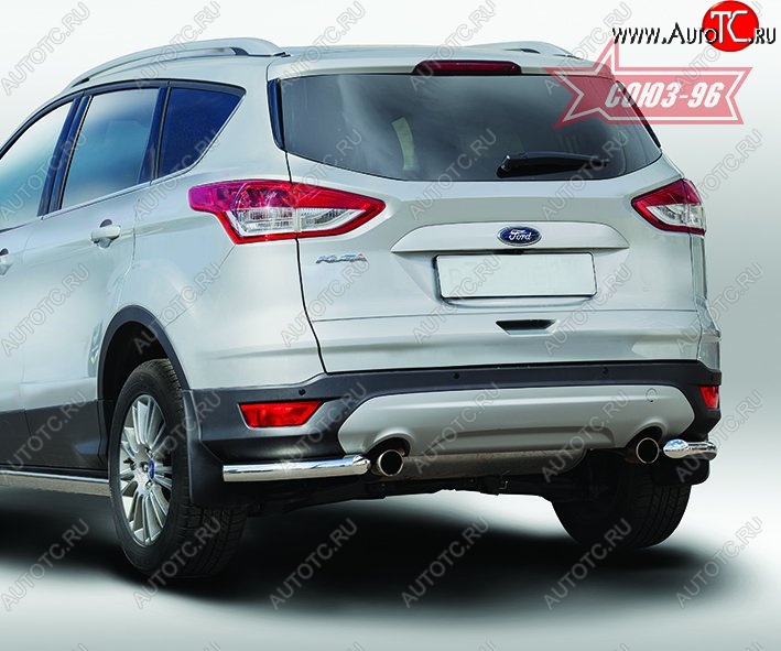 8 189 р. Защита заднего бампера из боковых уголков Souz-96 (d60) Ford Kuga 2 дорестайлинг (2013-2016)  с доставкой в г. Йошкар-Ола