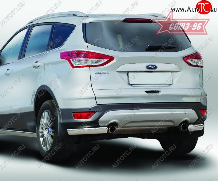 10 799 р. Защита заднего бампера из боковых уголков Souz-96 (d76х42) Ford Kuga 2 дорестайлинг (2013-2016)  с доставкой в г. Йошкар-Ола