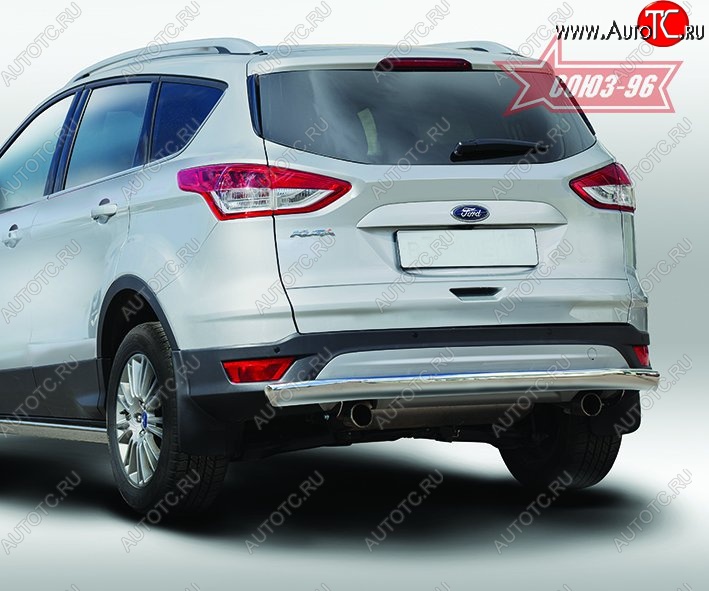 15 614 р. Защита заднего бампера из овальной трубы Souz-96 Long (в 75х42) Ford Kuga 2 дорестайлинг (2013-2016)  с доставкой в г. Йошкар-Ола