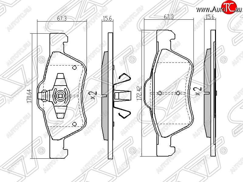 1 899 р. Колодки тормозные SAT (передние)  Ford Maverick  TM1 (2000-2007), Mazda Tribute (2000-2007)  с доставкой в г. Йошкар-Ола