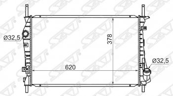 Радиатор двигателя SAT (пластинчатый, 2.4D/2.4TD, МКПП) Ford Transit цельнометаллический фургон дорестайлинг (2000-2006)