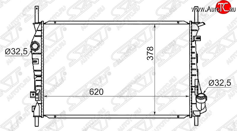 9 399 р. Радиатор двигателя SAT (пластинчатый, 2.4D/2.4TD, МКПП) Ford Transit цельнометаллический фургон дорестайлинг (2000-2006)  с доставкой в г. Йошкар-Ола