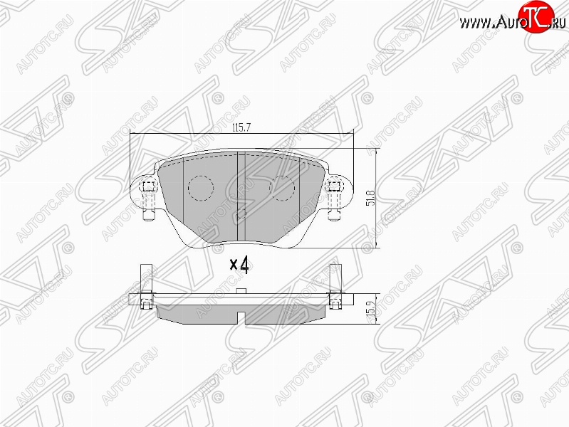 1 139 р. Колодки тормозные SAT (задние) Ford Mondeo Mk3,B4Y дорестайлинг, седан (2000-2003)  с доставкой в г. Йошкар-Ола