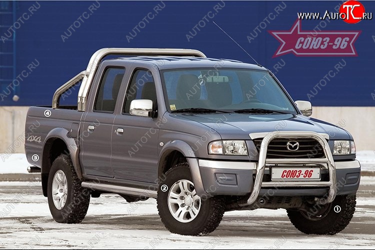 14 174 р. Защита порогов Souz-96 (d76) Ford Ranger (2006-2009)  с доставкой в г. Йошкар-Ола