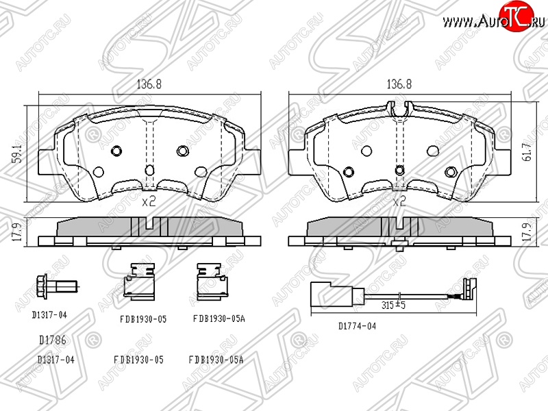 1 399 р. Колодки тормозные SAT (задние) Ford Transit Custom дорестайлинг (2012-2018)  с доставкой в г. Йошкар-Ола