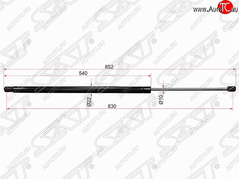 889 р. Газовый упор крышки багажника SAT (LH=RH, для холодных климатических зон)  Ford Transit (2000-2014) цельнометаллический фургон дорестайлинг, цельнометаллический фургон  с доставкой в г. Йошкар-Ола