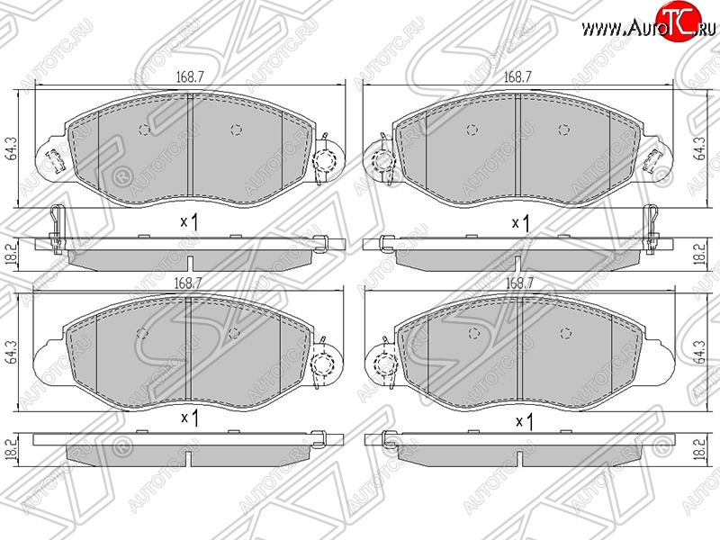 1 949 р. Колодки тормозные SAT (передние)  Ford Transit (2000-2006) цельнометаллический фургон дорестайлинг  с доставкой в г. Йошкар-Ола