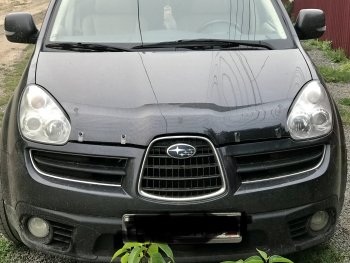 2 289 р. Дефлектор капота CA-Plastiс  Subaru Tribeca (2005-2007) (Шелкография черная)  с доставкой в г. Йошкар-Ола. Увеличить фотографию 3