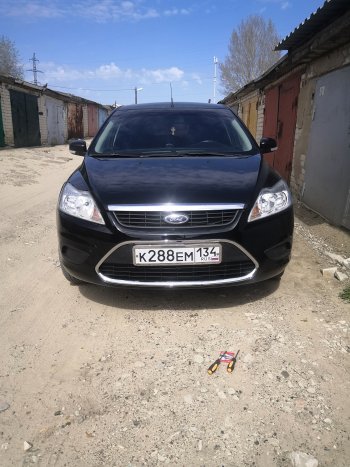 2 499 р. Вставка в центральную часть бампера SAT (с молдингом) Ford Focus 2 седан рестайлинг (2007-2011)  с доставкой в г. Йошкар-Ола. Увеличить фотографию 2