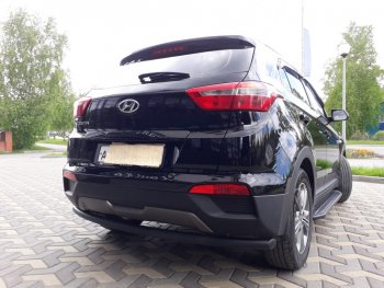 7 899 р. Защита заднего бампера из трубы d57 Slitkoff (радиусная) Hyundai Creta GS дорестайлинг (2015-2019) (Цвет: серебристый)  с доставкой в г. Йошкар-Ола. Увеличить фотографию 2