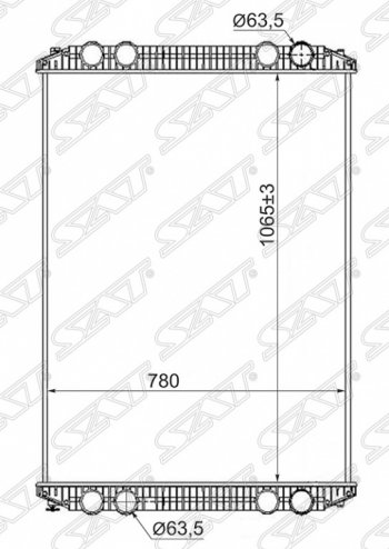 Радиатор двигателя SAT (пластинчатый, МКПП) Freightliner Columbia (2000-2024)