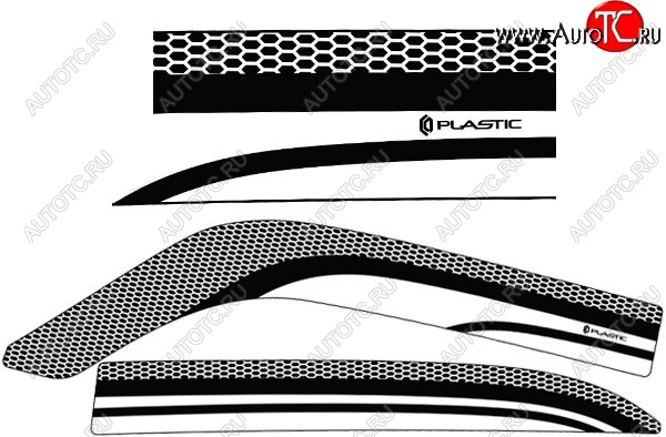 2 059 р. Дефлектора окон CA-Plastic  ГАЗ 31105  Волга (2003-2009) дорестайлинг, рестайлинг (Серия Art белая, Без хром.молдинга)  с доставкой в г. Йошкар-Ола