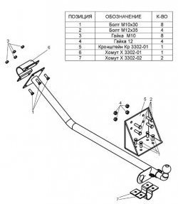 3 499 р. Фаркоп Лидер Плюс ГАЗ ГАЗель 3302 дорестайлинг шасси (1994-2002) (Без электропакета)  с доставкой в г. Йошкар-Ола. Увеличить фотографию 2