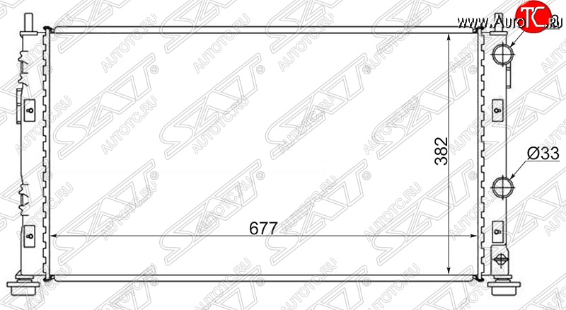 9 199 р. Радиатор двигателя SAT (пластинчатый, 2.0 / 2.4 / 2.7, МКПП/АКПП) Dodge Stratus (2004-2006)  с доставкой в г. Йошкар-Ола