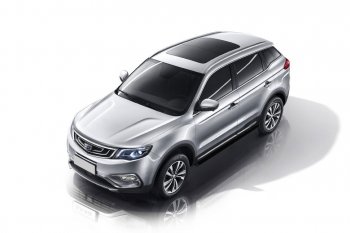 Защита порогов Slitkoff (d57 мм) Geely Atlas Pro NL3 (2019-2025)