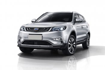 11 599 р. Защита переднего бампера Slitkoff (d57 мм)  Geely Atlas  NL3 (2016-2022) (Нержавейка, Полированная)  с доставкой в г. Йошкар-Ола. Увеличить фотографию 2