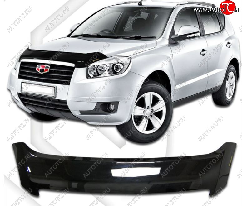 2 059 р. Дефлектор капота CA-Plastic  Geely Emgrand X7 (2011-2015) дорестайлинг (Classic черный, Без надписи)  с доставкой в г. Йошкар-Ола