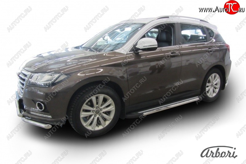 12 509 р. Порожки для ног Arbori Luxe Black Haval H2 (2014-2021)  с доставкой в г. Йошкар-Ола