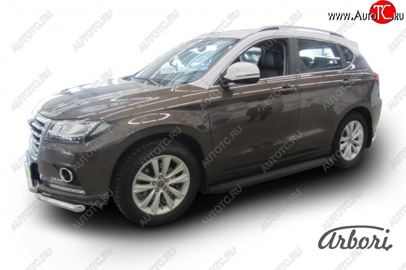 11 609 р. Порожки для ног Arbori Optima Black Haval H2 (2014-2021)  с доставкой в г. Йошкар-Ола