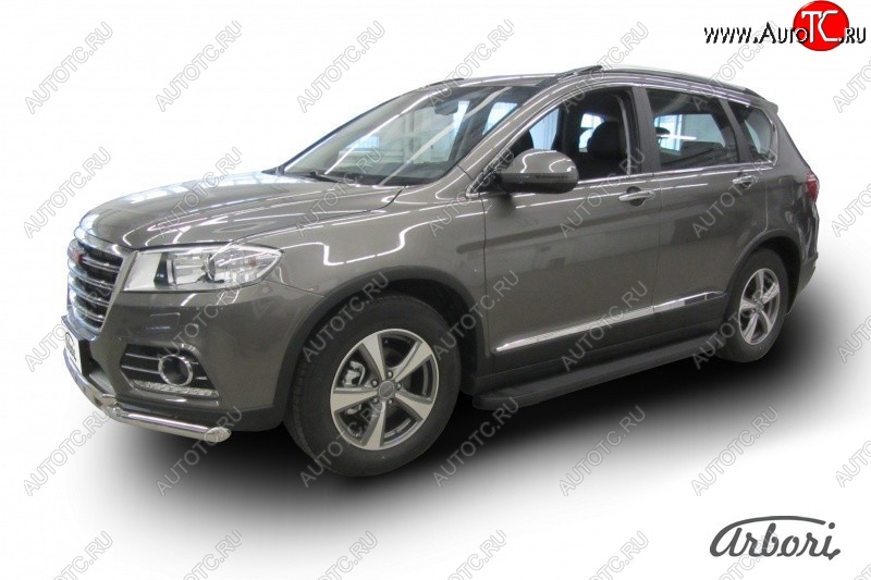 11 609 р. Порожки для ног Arbori Optima Black Haval H6 (2013-2020)  с доставкой в г. Йошкар-Ола