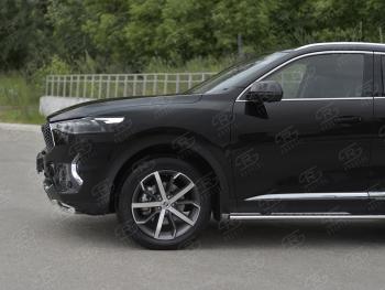 13 999 р. Защита переднего бампера (Ø42 мм, нержавейка, 4WD) SLITKOFF  Haval F7x (2019-2022) дорестайлинг (полированная нержавейка)  с доставкой в г. Йошкар-Ола. Увеличить фотографию 4