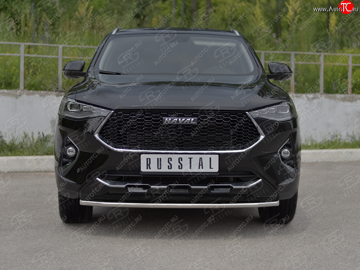 11 199 р. Защита переднего бампера (Ø42 мм, нержавейка, 4WD) SLITKOFF  Haval F7x (2019-2022) дорестайлинг  с доставкой в г. Йошкар-Ола