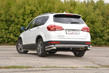 Защита заднего бампера Petroil Tuning (уголки двойные, d63/51) Haval H6 (2013-2020) ()