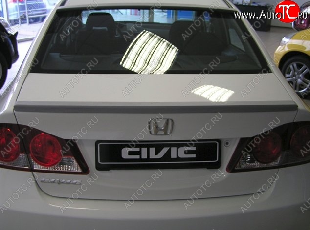 4 149 р. Лип спойлер CT Honda Civic FD седан дорестайлинг (2005-2008) (Неокрашенный)  с доставкой в г. Йошкар-Ола