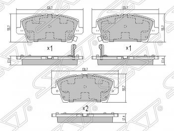 1 159 р. Колодки тормозные передние SAT  Honda Civic ( FD,  FK,FN,  FK2) (2005-2016) седан дорестайлинг, хэтчбэк 5 дв. дорестайлинг, седан рестайлинг, хэтчбэк 5 дв. рестайлинг, хэтчбэк 5 дв.  с доставкой в г. Йошкар-Ола. Увеличить фотографию 1