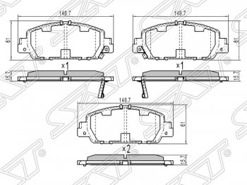 Колодки тормозные SAT (передние) Honda Accord CU седан дорестайлинг (2008-2011)