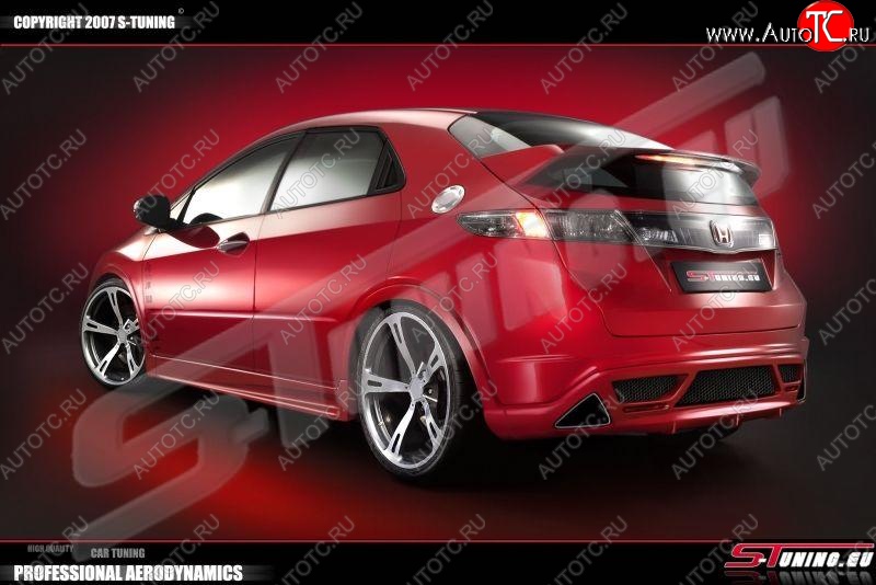 4 999 р. Накладка на задний бампер S-tuning  Honda Civic  FK,FN (2005-2011) хэтчбэк 5 дв. дорестайлинг, хэтчбэк 5 дв. рестайлинг  с доставкой в г. Йошкар-Ола