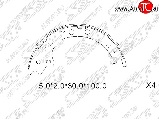 1 899 р. Колодки ручного тормоза SAT Honda CR-V RE1,RE2,RE3,RE4,RE5,RE7 дорестайлинг (2007-2010)  с доставкой в г. Йошкар-Ола