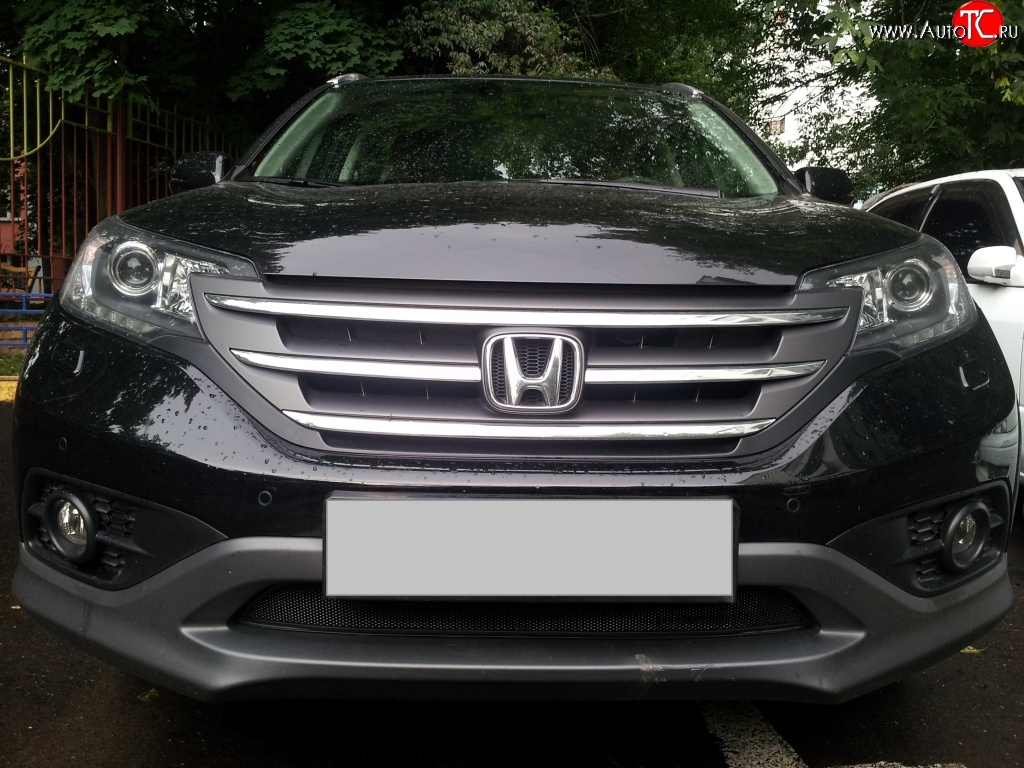 1 469 р. Сетка на бампер (2.0) Russtal (черная)  Honda CR-V  RM1,RM3,RM4 (2012-2015) дорестайлинг  с доставкой в г. Йошкар-Ола