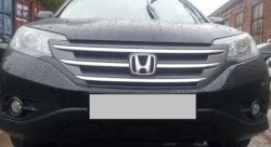 2 249 р. Сетка на бампер (2.4) Russtal (черная) Honda CR-V RM1,RM3,RM4 дорестайлинг (2012-2015)  с доставкой в г. Йошкар-Ола. Увеличить фотографию 4