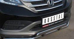 17 999 р. Защита переднего бампера (2 трубыØ63 и 42 мм, нержавейка) SLITKOFF  Honda CR-V  RM1,RM3,RM4 (2012-2015) дорестайлинг  с доставкой в г. Йошкар-Ола. Увеличить фотографию 2