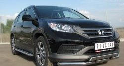 17 999 р. Защита переднего бампера (2 трубыØ63 и 42 мм, нержавейка) SLITKOFF  Honda CR-V  RM1,RM3,RM4 (2012-2015) дорестайлинг  с доставкой в г. Йошкар-Ола. Увеличить фотографию 4