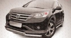 Двойная защита переднего бампера из двух труб диаметром 76 и 57 мм Slitkoff Honda (Хонда) CR-V (СР-В)  RM1,RM3,RM4 (2012-2015) RM1,RM3,RM4 дорестайлинг