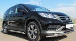 33 899 р. Защита порогов из круглой трубы диаметром 42 мм SLITKOFF Honda CR-V RM1,RM3,RM4 дорестайлинг (2012-2015)  с доставкой в г. Йошкар-Ола. Увеличить фотографию 4