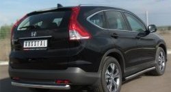 14 849 р. Защита порогов из круглой трубы диаметром 63 мм Russtal Honda CR-V RM1,RM3,RM4 дорестайлинг (2012-2015) (Защита порогов с со скосами на торцах (вариант 1))  с доставкой в г. Йошкар-Ола. Увеличить фотографию 8