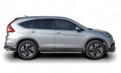 20 749 р. Широкая защита порогов Russtal Honda CR-V RM1,RM3,RM4 дорестайлинг (2012-2015) (Защита порогов с со скосами на торцах (вариант 1))  с доставкой в г. Йошкар-Ола. Увеличить фотографию 2