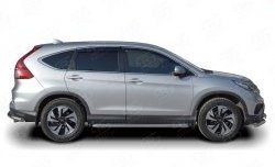 20 749 р. Широкая защита порогов Russtal Honda CR-V RM1,RM3,RM4 дорестайлинг (2012-2015) (Защита порогов с со скосами на торцах (вариант 1))  с доставкой в г. Йошкар-Ола. Увеличить фотографию 3