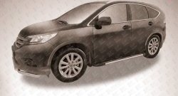 11 299 р. Алюминиевые пороги Slitkoff Luxe Black Honda CR-V RM1,RM3,RM4 дорестайлинг (2012-2015)  с доставкой в г. Йошкар-Ола. Увеличить фотографию 2