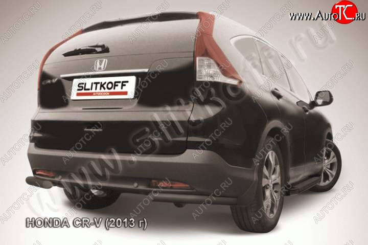 6 399 р. Защита заднего бампера из уголков d57 Slitkoff  Honda CR-V  RM1,RM3,RM4 (2012-2015) дорестайлинг (Цвет: серебристый)  с доставкой в г. Йошкар-Ола