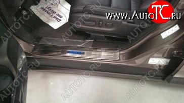 5 349 р. Накладки на порожки автомобиля СТ v2 Honda CR-V RM1,RM3,RM4 дорестайлинг (2012-2015)  с доставкой в г. Йошкар-Ола