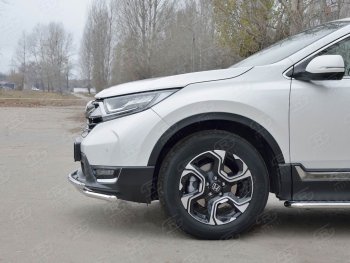 17 449 р. Защита переднего бампера (2 трубыØ42 мм, нержавейка) SLITKOFF  Honda CR-V  RW,RT (2016-2020) дорестайлинг  с доставкой в г. Йошкар-Ола. Увеличить фотографию 3