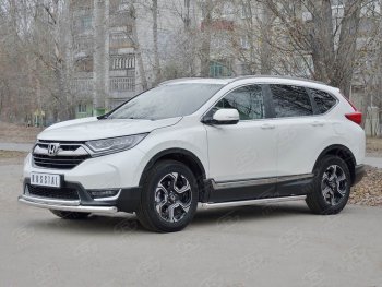 22 649 р. Защита переднего бампера (2 трубыØ63 и 42 мм, нержавейка) SLITKOFF Honda CR-V RW,RT дорестайлинг (2016-2020)  с доставкой в г. Йошкар-Ола. Увеличить фотографию 3