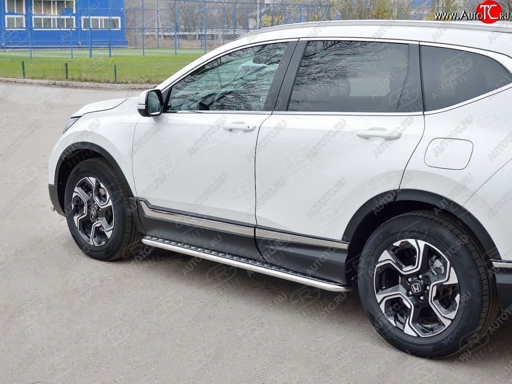 25 849 р. Широкая защита порогов SLITKOFF v2 Honda CR-V RW,RT дорестайлинг (2016-2020)  с доставкой в г. Йошкар-Ола